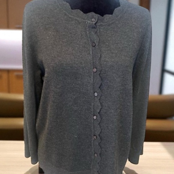 NEIMAN MARCUS Cardigan Sweater | Charcoal grey | Size XL - Picture 2 of 9